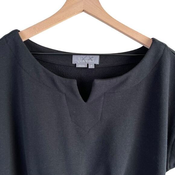 Anthropologie Faux Leather Waist-Tie Short Sleeve Cropped Top in Black, XS - Picture 3 of 12